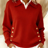 VYNETTE | V-NECK SWEATER WITH COLLAR