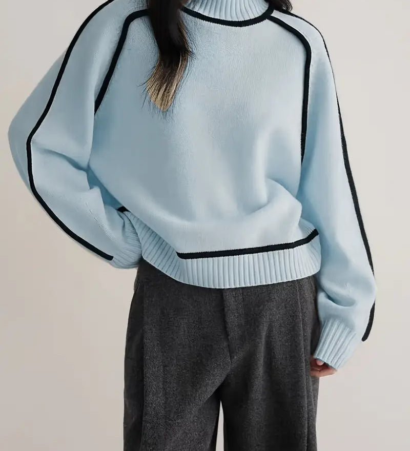 Donna | Elegante Maglione con Collo Alto