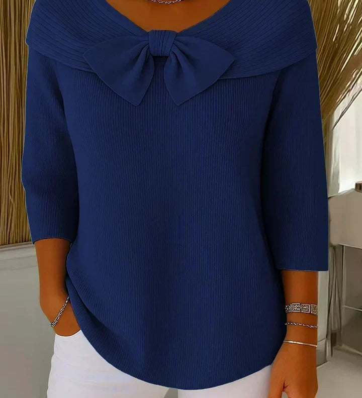 TIVELLA | Maglione con Fiocco e Collo Rotondo