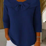 TIVELLA | SWEATER WITH BOW AND ROUND NECKLINE