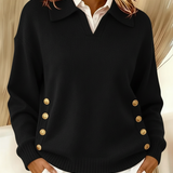 VYNETTE | V-NECK SWEATER WITH COLLAR