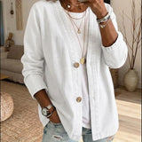 Classico Cappotto in Denim con Chiusura a Bottoni