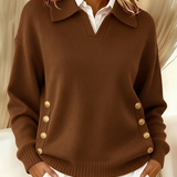 VYNETTE | V-NECK SWEATER WITH COLLAR