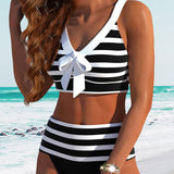 Laluna® | High-Waisted Striped Bikini