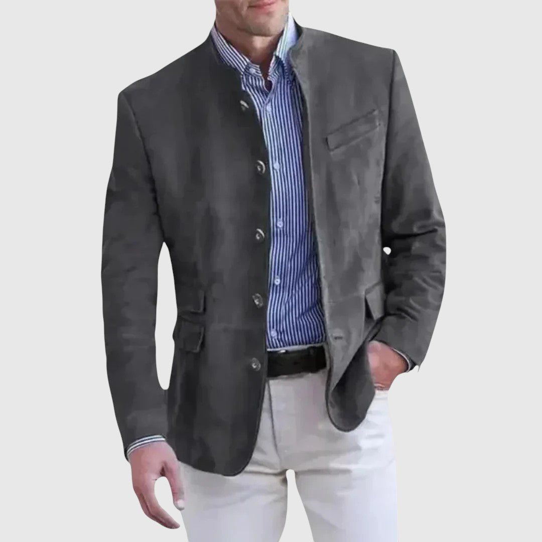 Logan | Giacca in Suede Chiaro dallo Stile Sofisticato