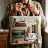 Borsa artigianale trapuntata con motivo caffè