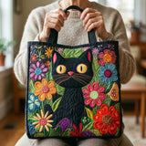 Borsa artigianale imbottita con gatta nera