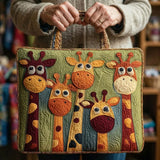 Borsa artigianale trapuntata con giraffa