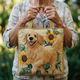 Borsa artigianale trapuntata con Golden Retriever