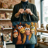 Borsa artigianale trapuntata con pony magici