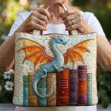 Borsa artigianale trapuntata con drago custode dei libri