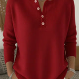 HELENA | HENLEY BUTTON-UP KNIT SWEATER