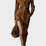 Veronika™ | Abito midi in suede
