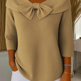 TIVELLA | SWEATER WITH BOW AND ROUND NECKLINE