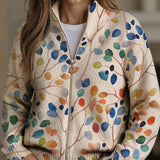 Imogene™ | Cardigan con Motivo Botanico a Foglie