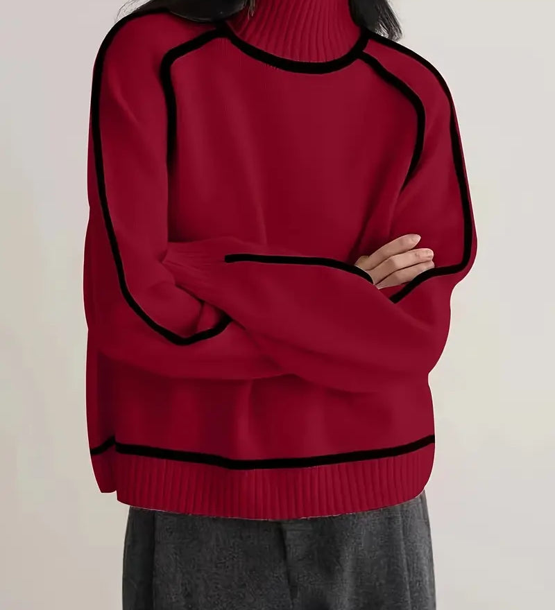 Donna | Elegante Maglione con Collo Alto