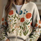 Wrenna™ | Zip-Up Cardigan in Wildflower Print